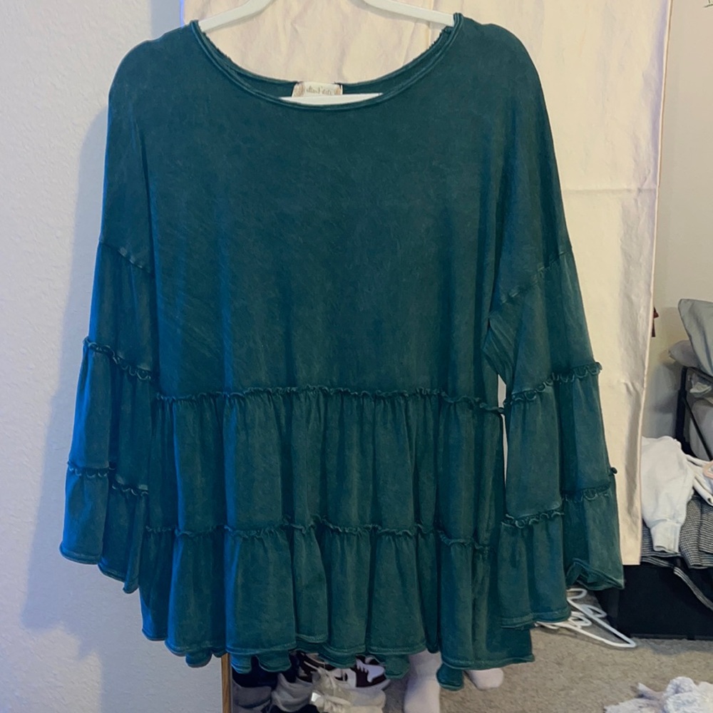 Green Altard State Long Sleeve Blouse
